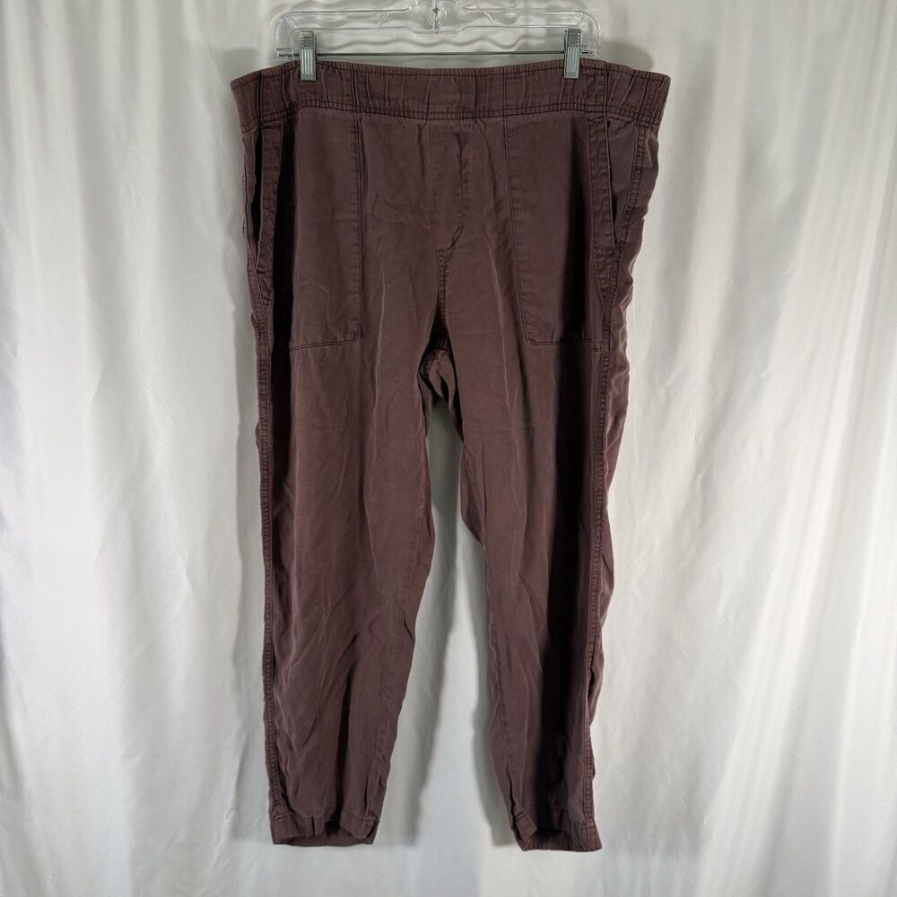 Gap Pants Women's Large 38" Waist Purple Pull On Lyocell Lightweight Cropped